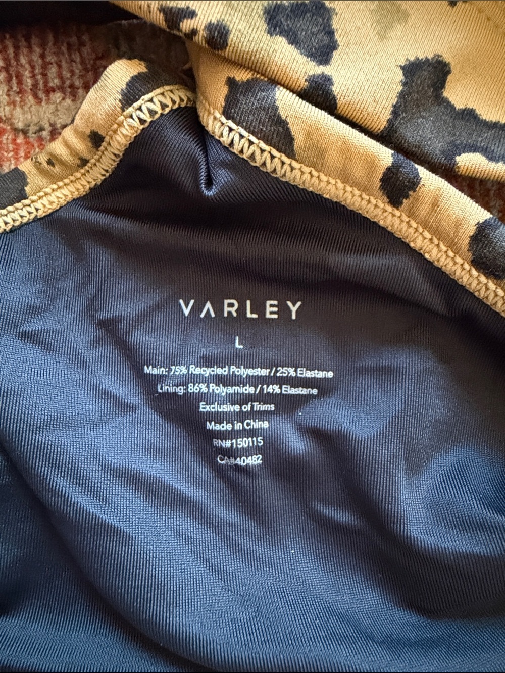 Varley Leopard Print Racerback Sports Bra - Picture 4 of 7